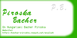 piroska bacher business card